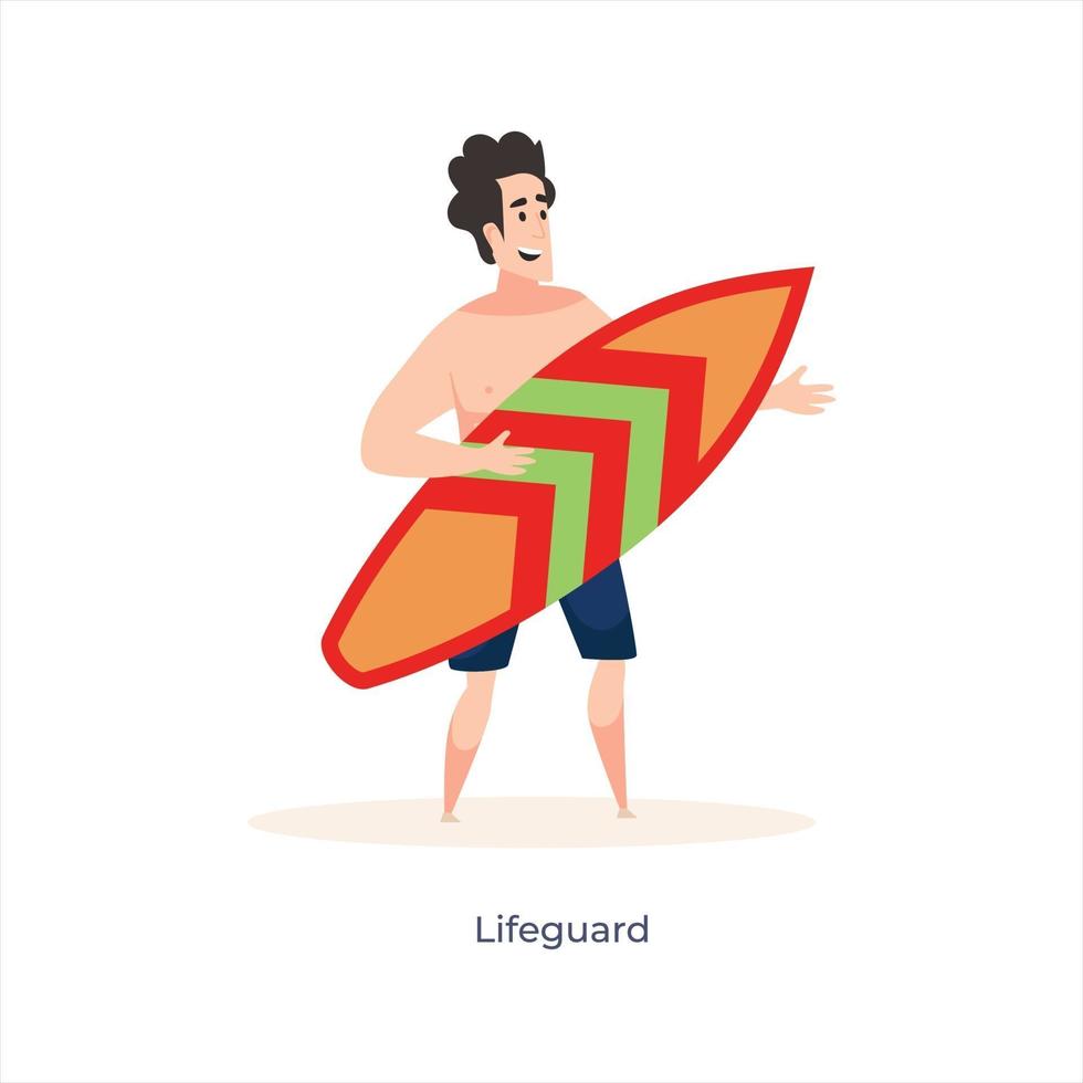 avatar surfista masculino vetor