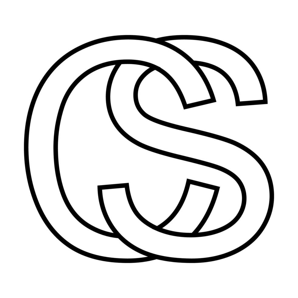 logotipo placa sc cs ícone placa entrelaçado cartas c s logotipo sc cs primeiro capital cartas padronizar alfabeto vetor