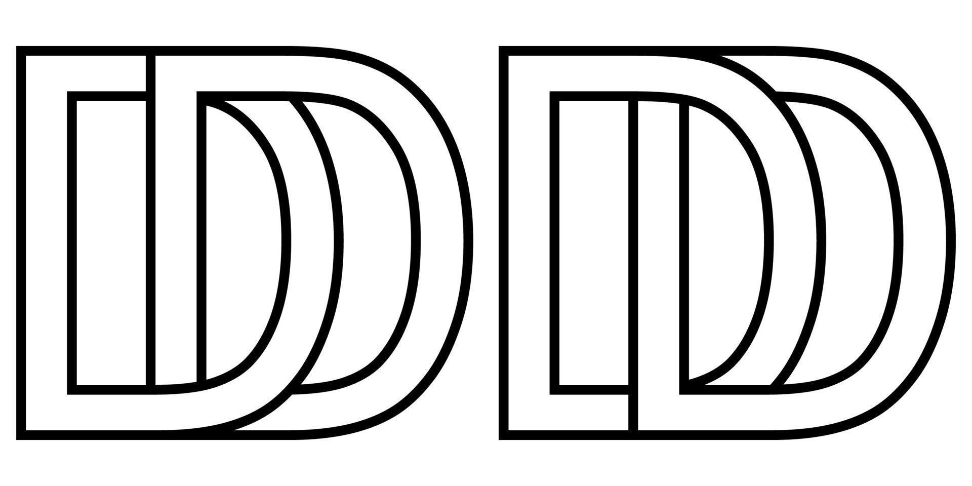 logotipo dd ícone placa dois entrelaçado cartas d, vetor logotipo dd primeiro capital cartas padronizar alfabeto d