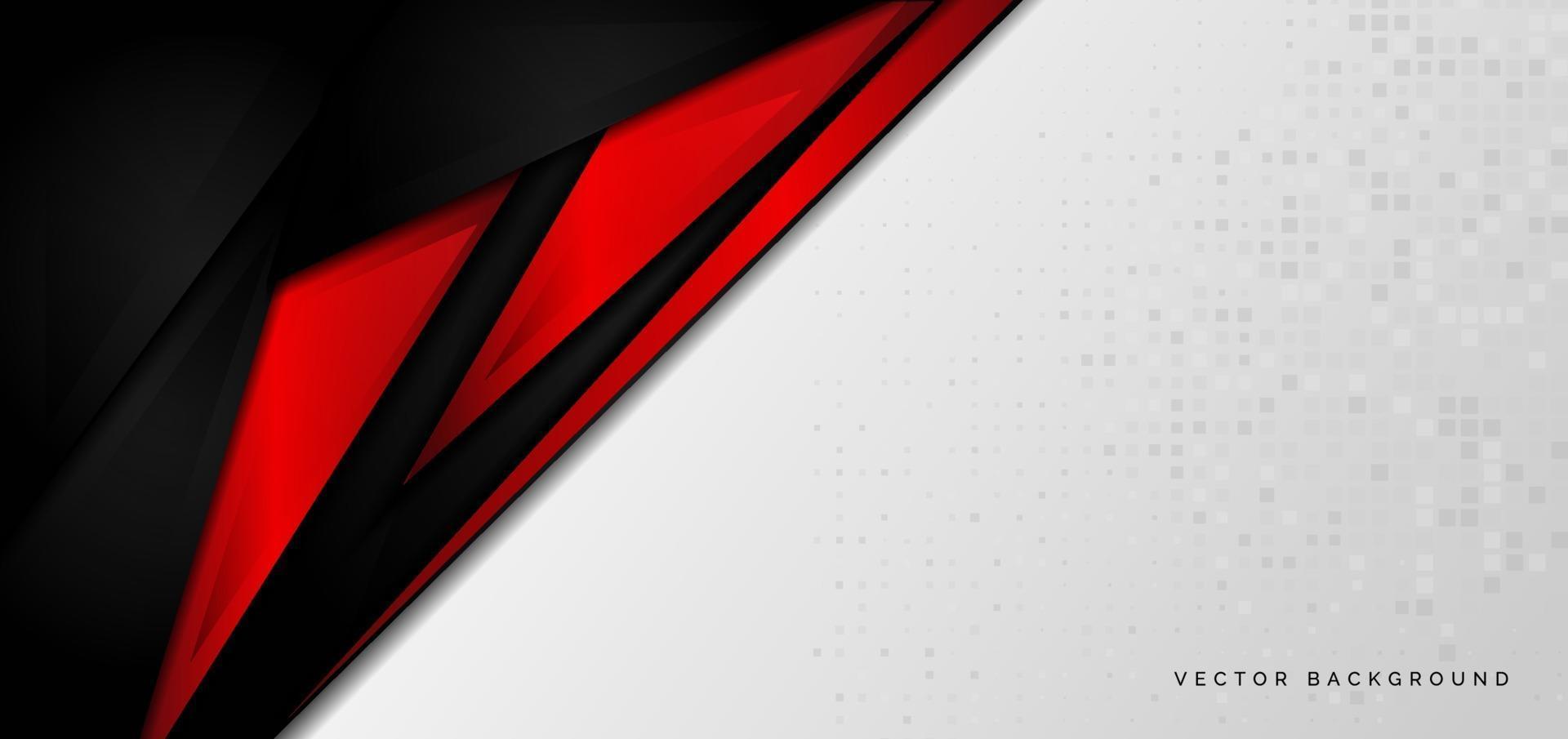 template banner corporativo conceito vermelho preto cinza e branco contraste fundo. vetor