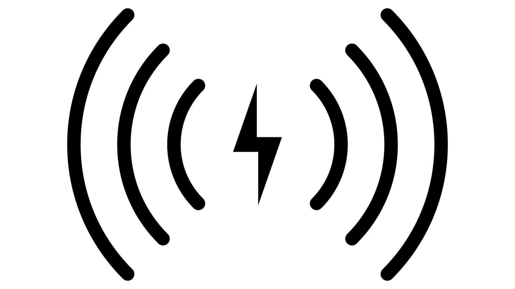 ícone sem fio cobrar, velozes carregador logotipo, símbolo Wi-fi telefone relâmpago vetor
