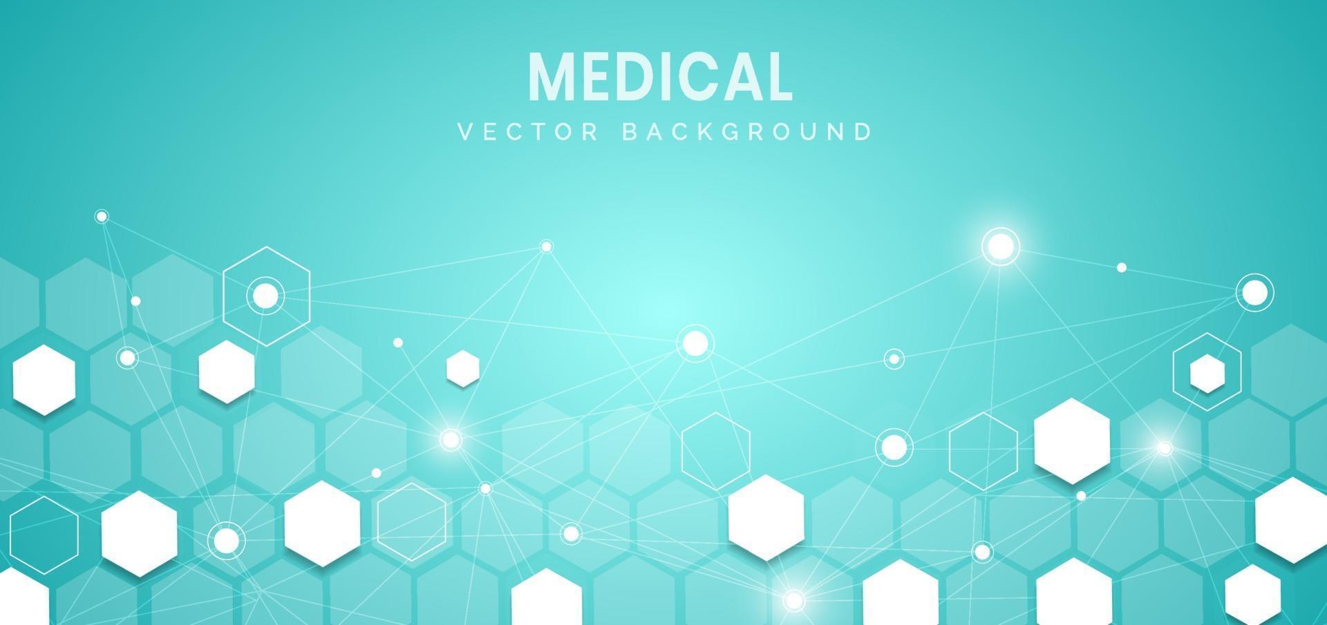 abstrato azul hexágono de fundo. conceito médico e científico e padrão de ícone de cuidados de saúde. vetor