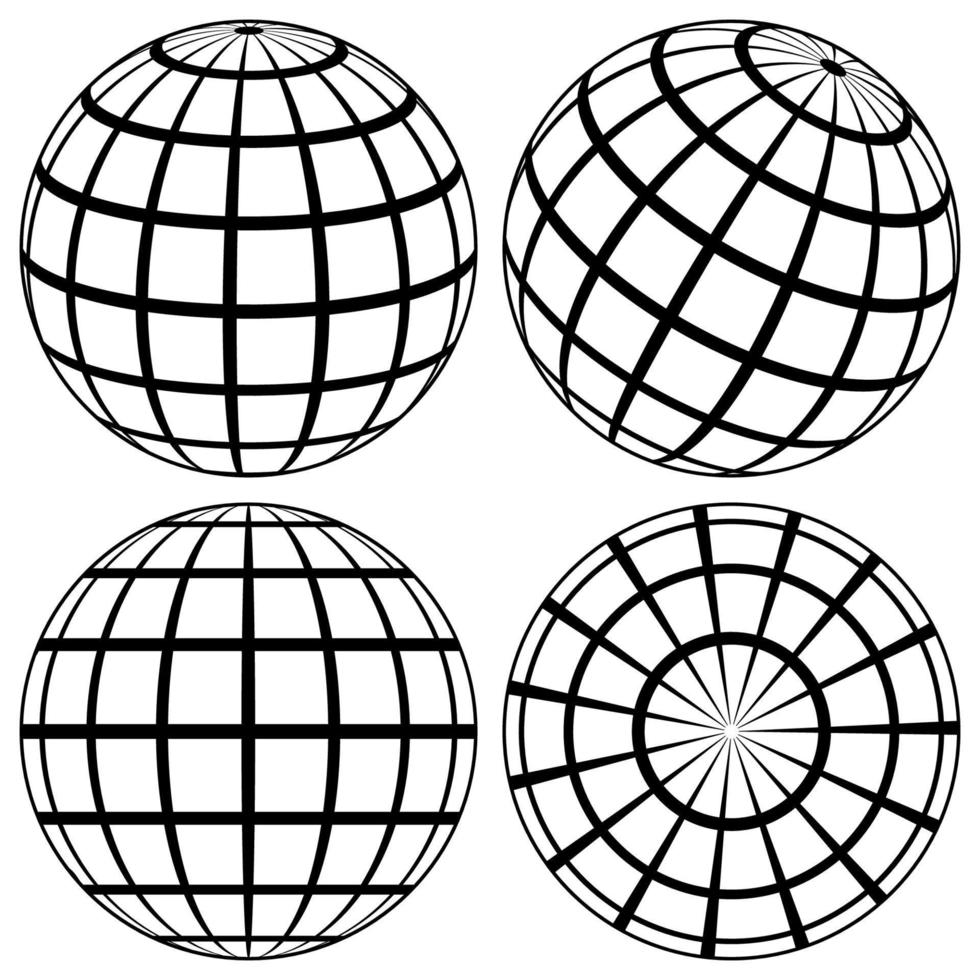 globo linha esfera terra, fio global grade, 3d bola planeta vetor