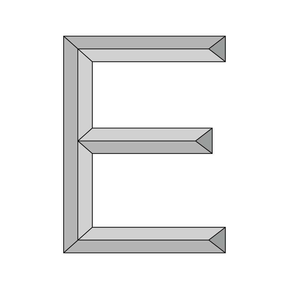 logotipo três dimensional carta e, vetor capital primeiro carta alfabeto e logotipo ícone Projeto modelo elementos