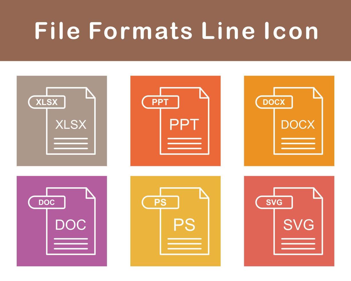 Arquivo formatos vetor ícone conjunto