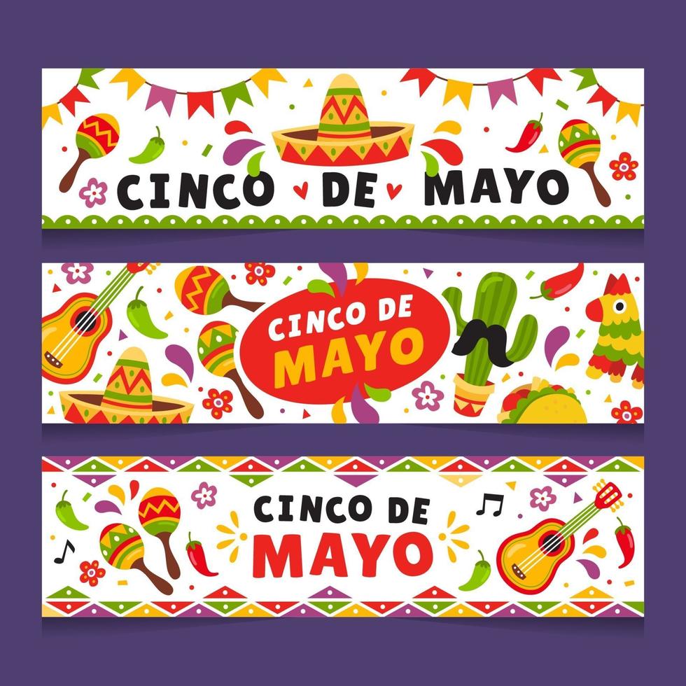 banner cinco de mayo fofo vetor