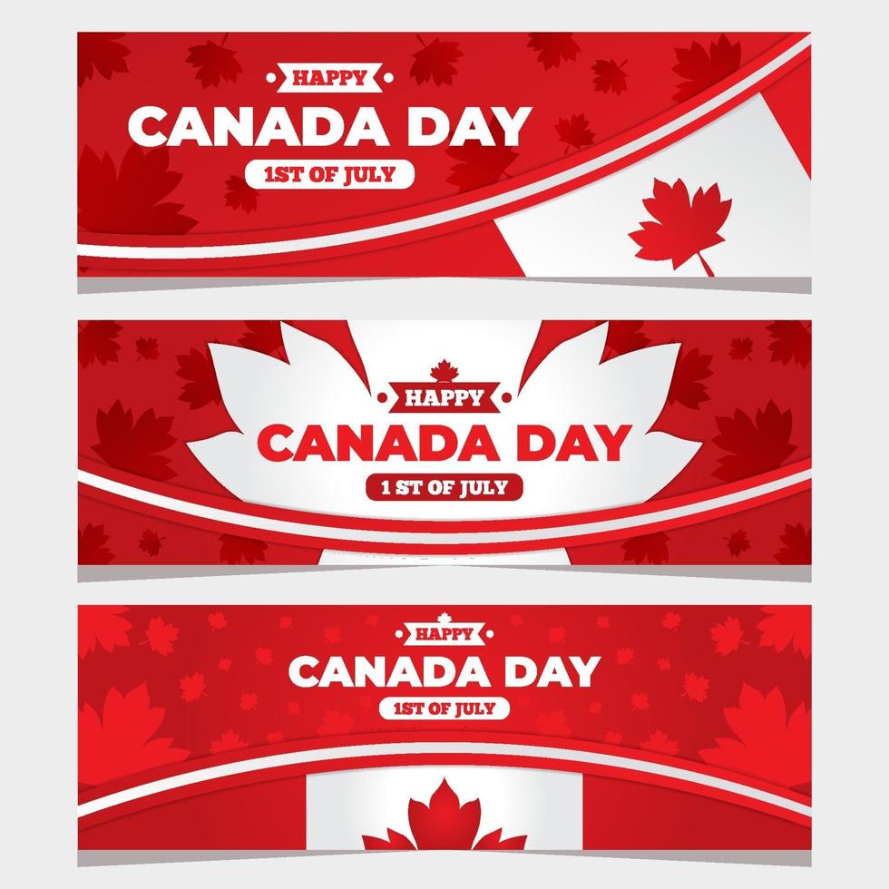 coleção de banners do dia canadense vetor