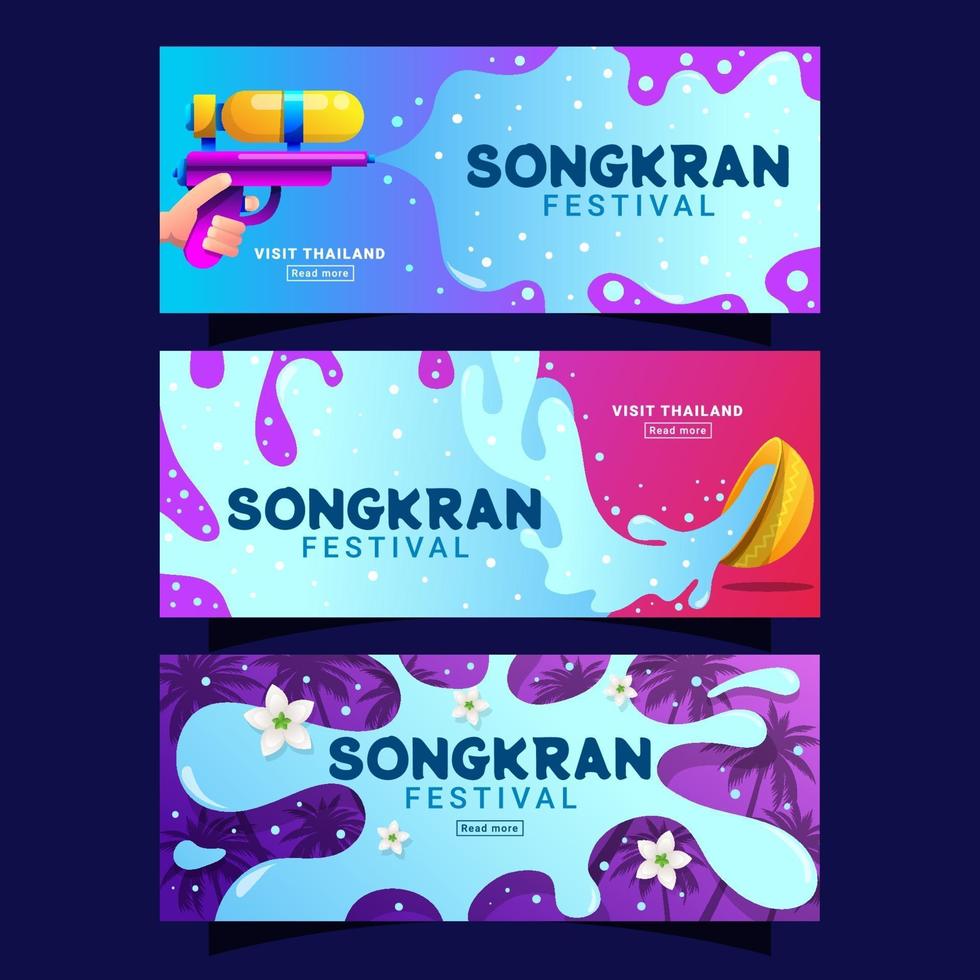 coleção de banner do festival songkran vetor