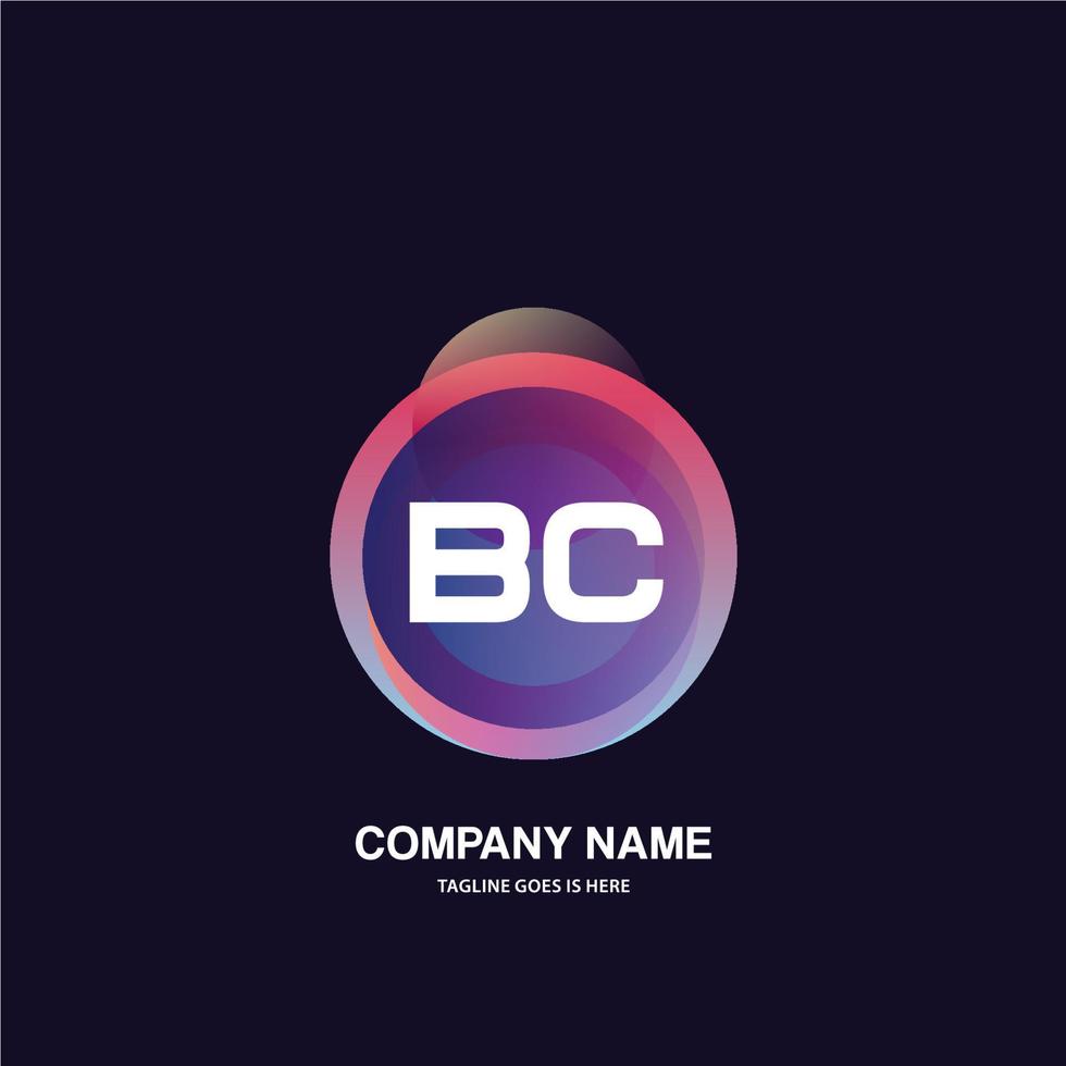 bc inicial logotipo com colorida círculo modelo vetor