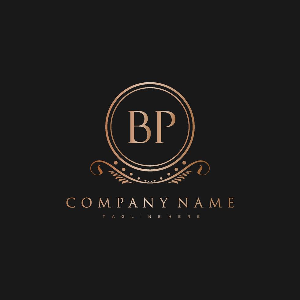 bp carta inicial com real luxo logotipo modelo vetor