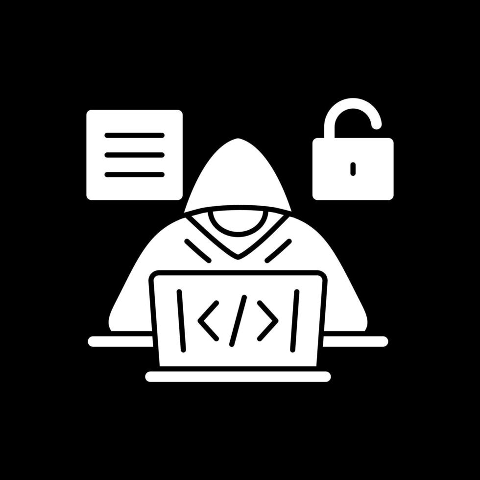 design de ícone vetorial de hacker de código vetor