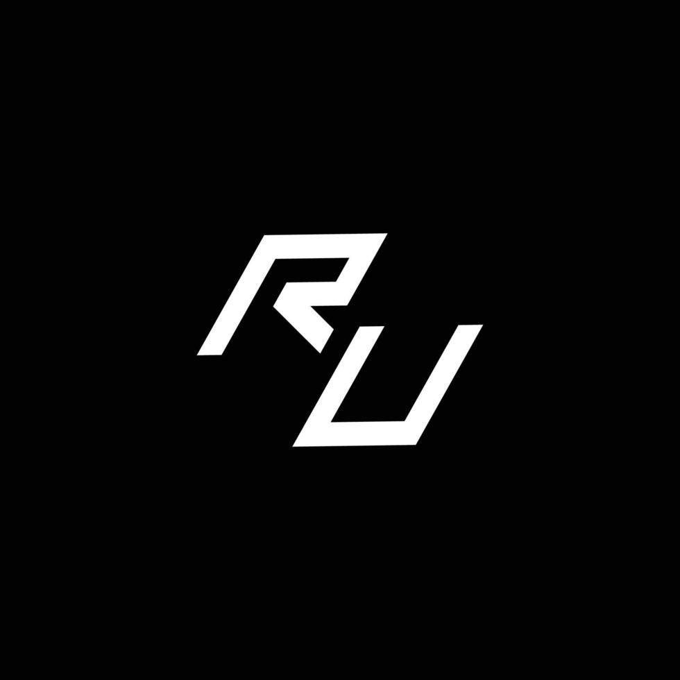 ru logotipo monograma com acima para baixa estilo moderno Projeto modelo vetor