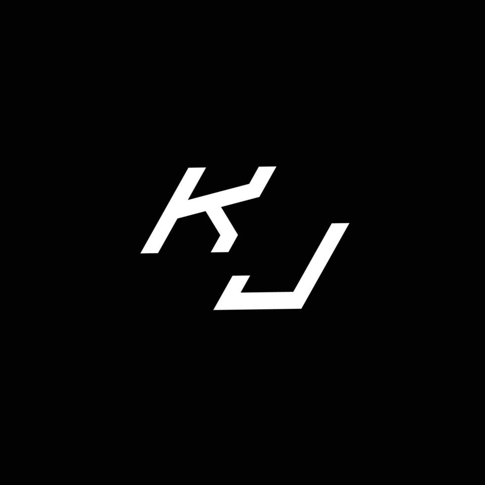 kj logotipo monograma com acima para baixa estilo moderno Projeto modelo vetor