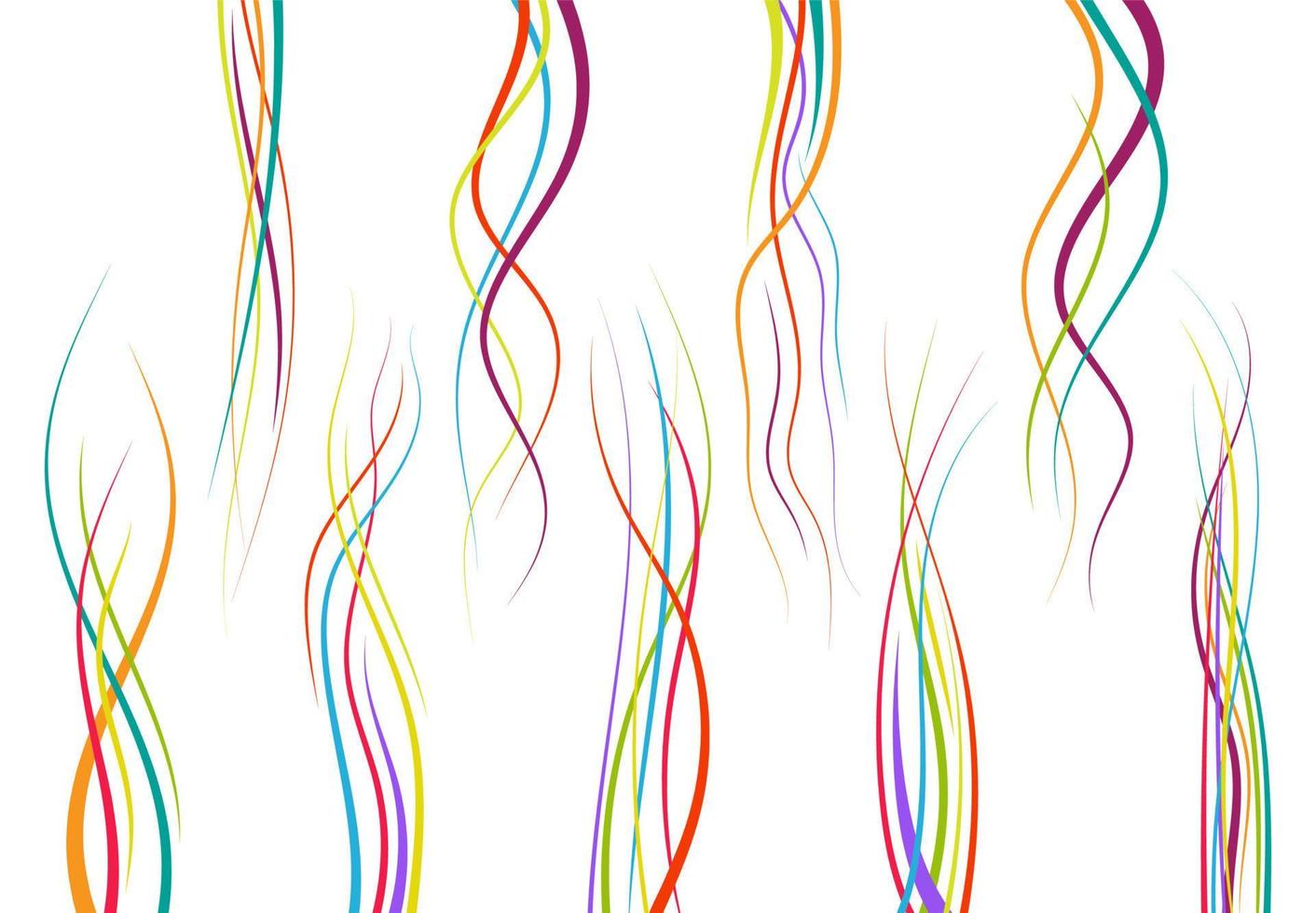 conjunto de linhas curvas de cor abstrata. elemento de design de onda. ilustração vetorial. vetor