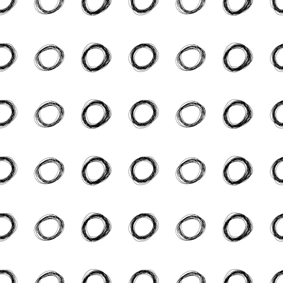 padrão perfeito com esboço preto mão desenhada lápis rabisco forma de elipse no fundo branco. textura abstrata do grunge. ilustração vetorial vetor