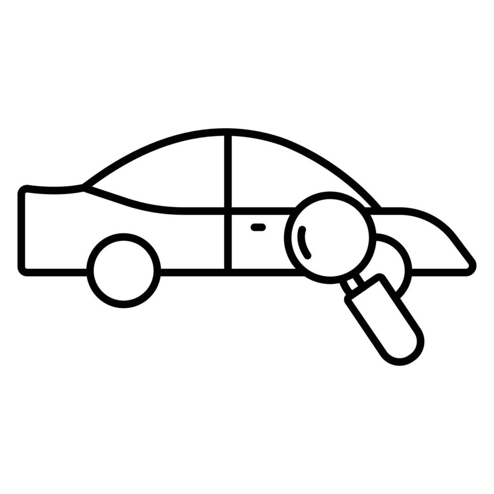 auto diagnóstico ícone ilustração. carro ícone com procurar. ícone relacionado para carro serviço, carro reparar. esboço ícone estilo. simples vetor Projeto editável