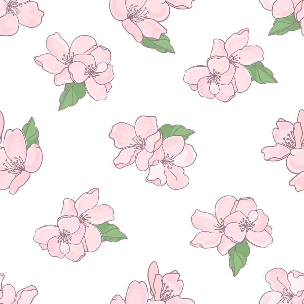 floral tecido sakura desatado padronizar vetor ilustração