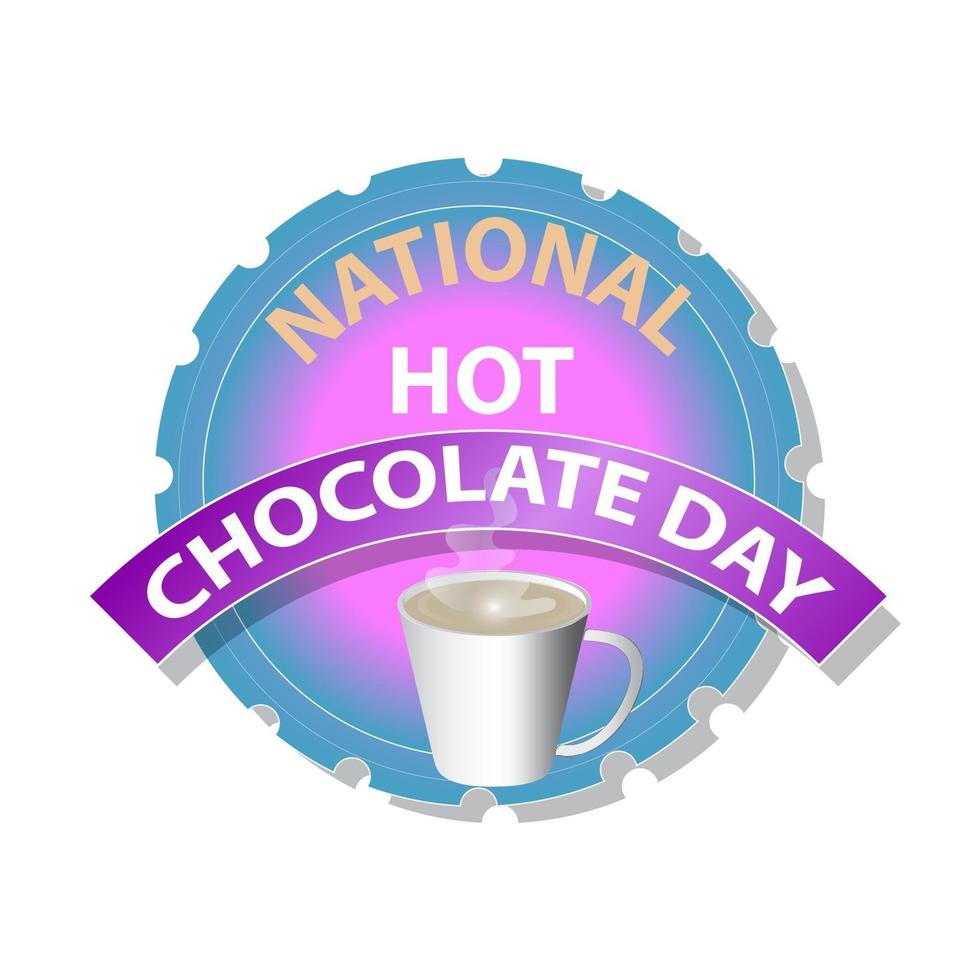 sinal do dia nacional do chocolate quente vetor