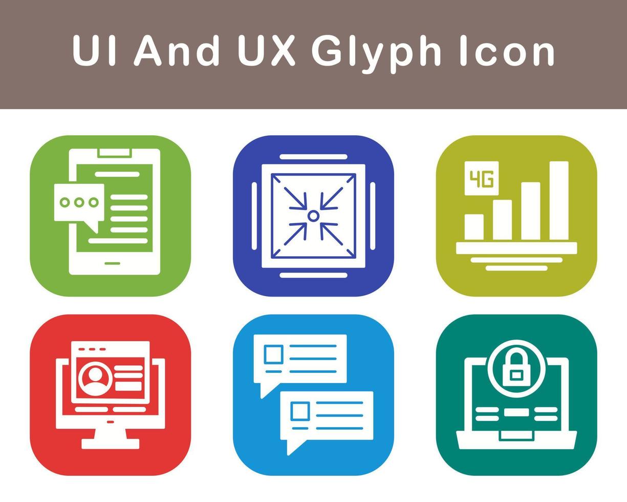ui e ux vetor ícone conjunto