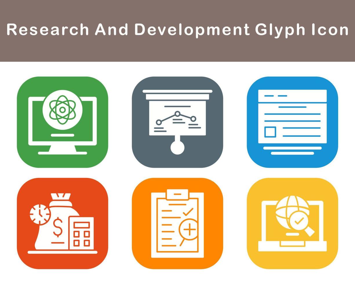 pesquisa e desenvolvimento vetor ícone conjunto