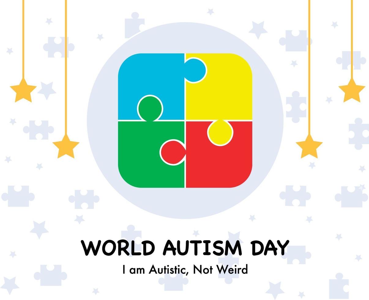 vetor de fundo plano do dia do autismo
