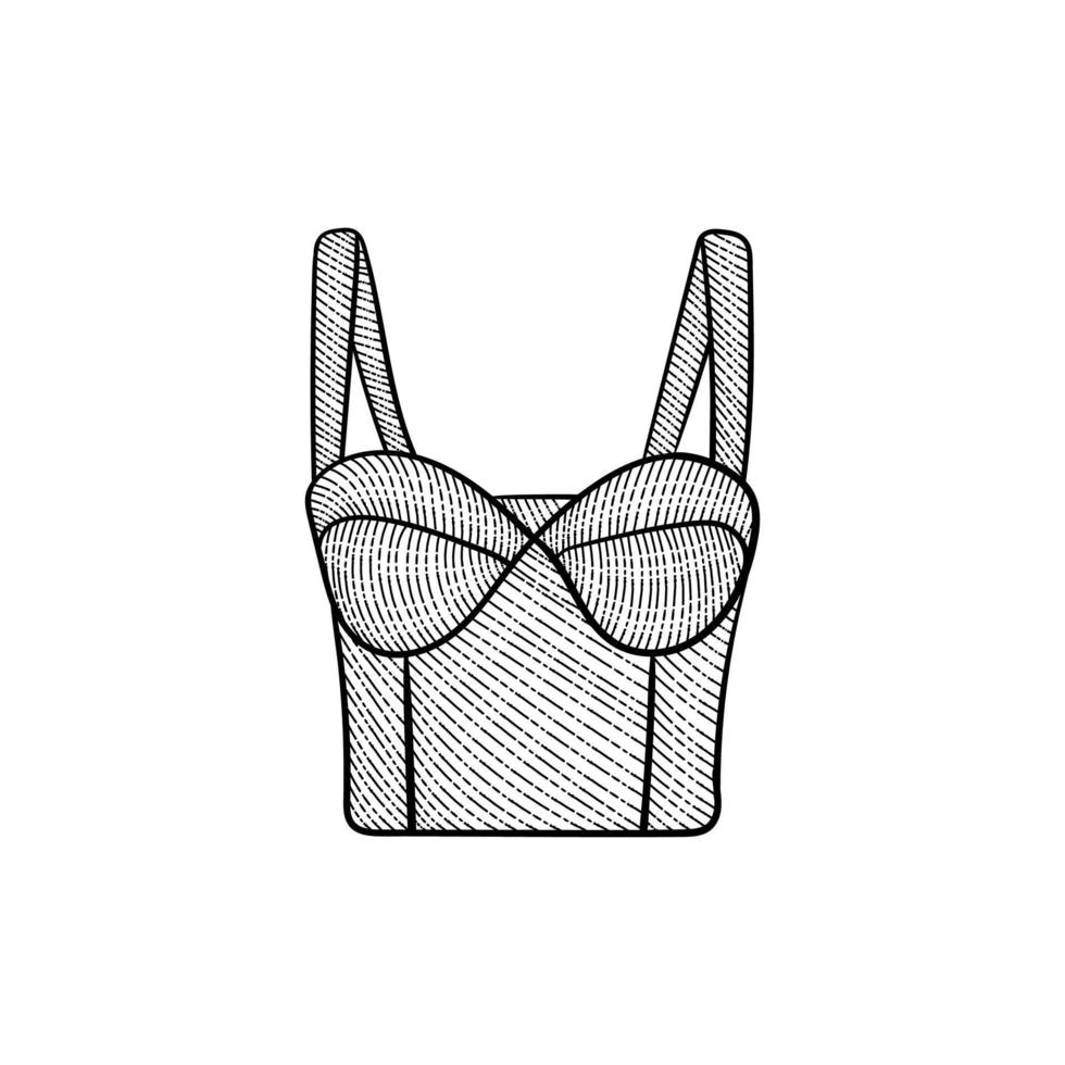 mulher espartilho beleza lingerie linha arte Projeto vetor