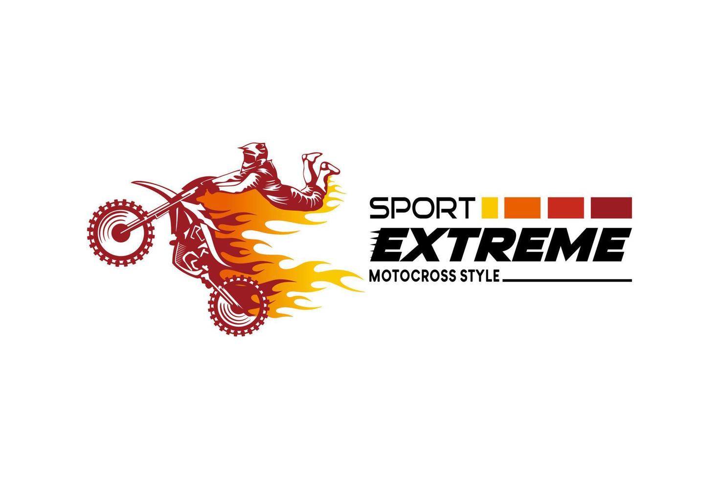 motocross logotipo projeto, estilo livre motocross extremo esporte com fogo conceito vetor