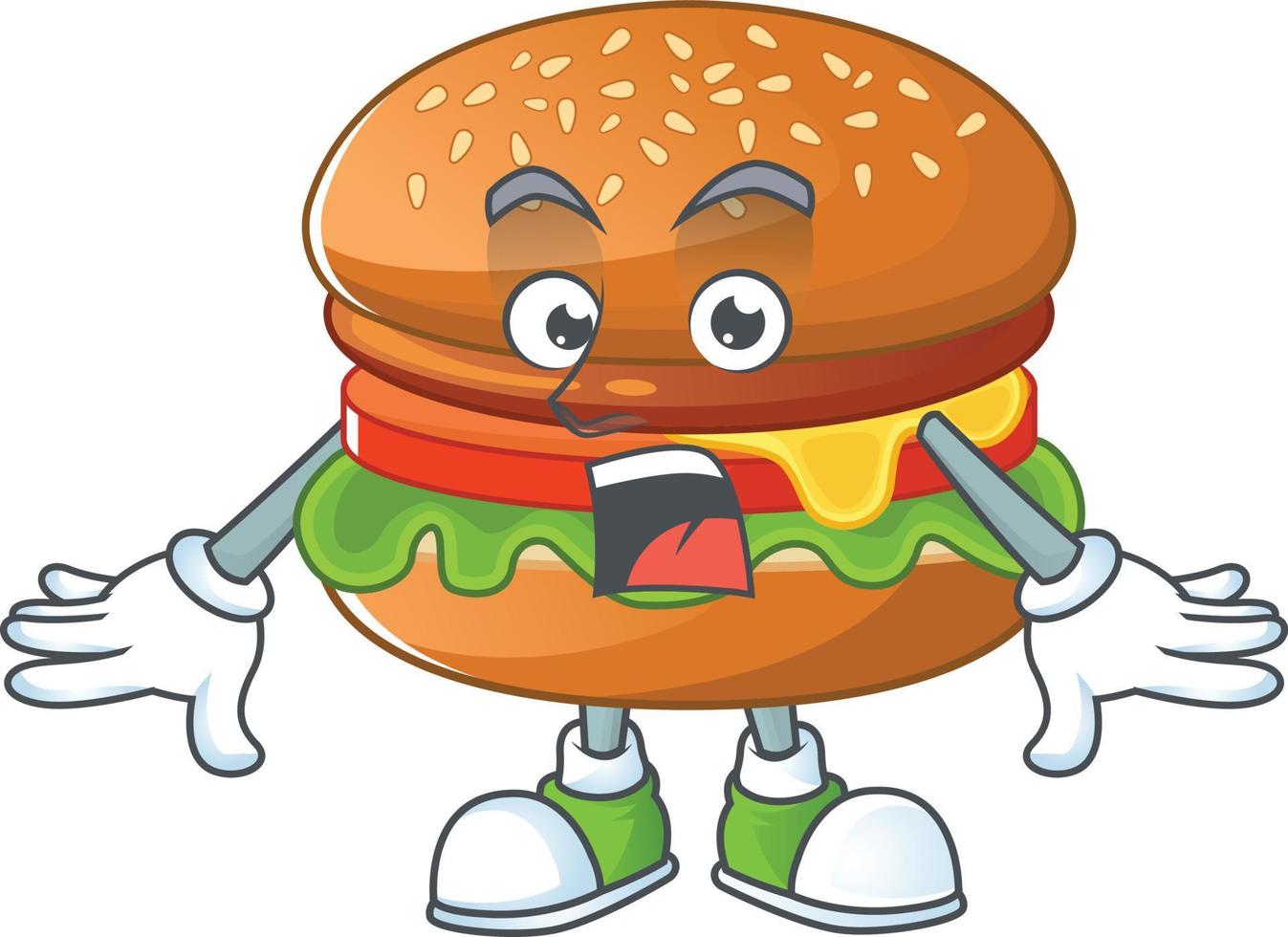 uma desenho animado personagem do Hamburger vetor