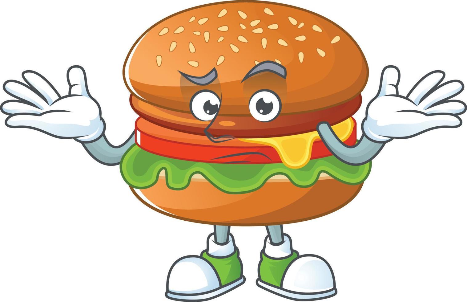 uma desenho animado personagem do Hamburger vetor