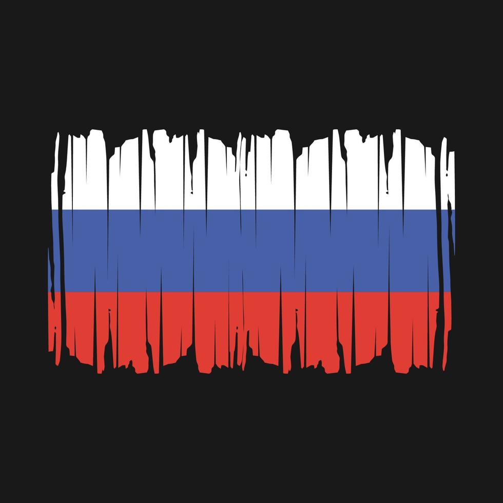 ilustração vetorial de pincel de bandeira da rússia vetor