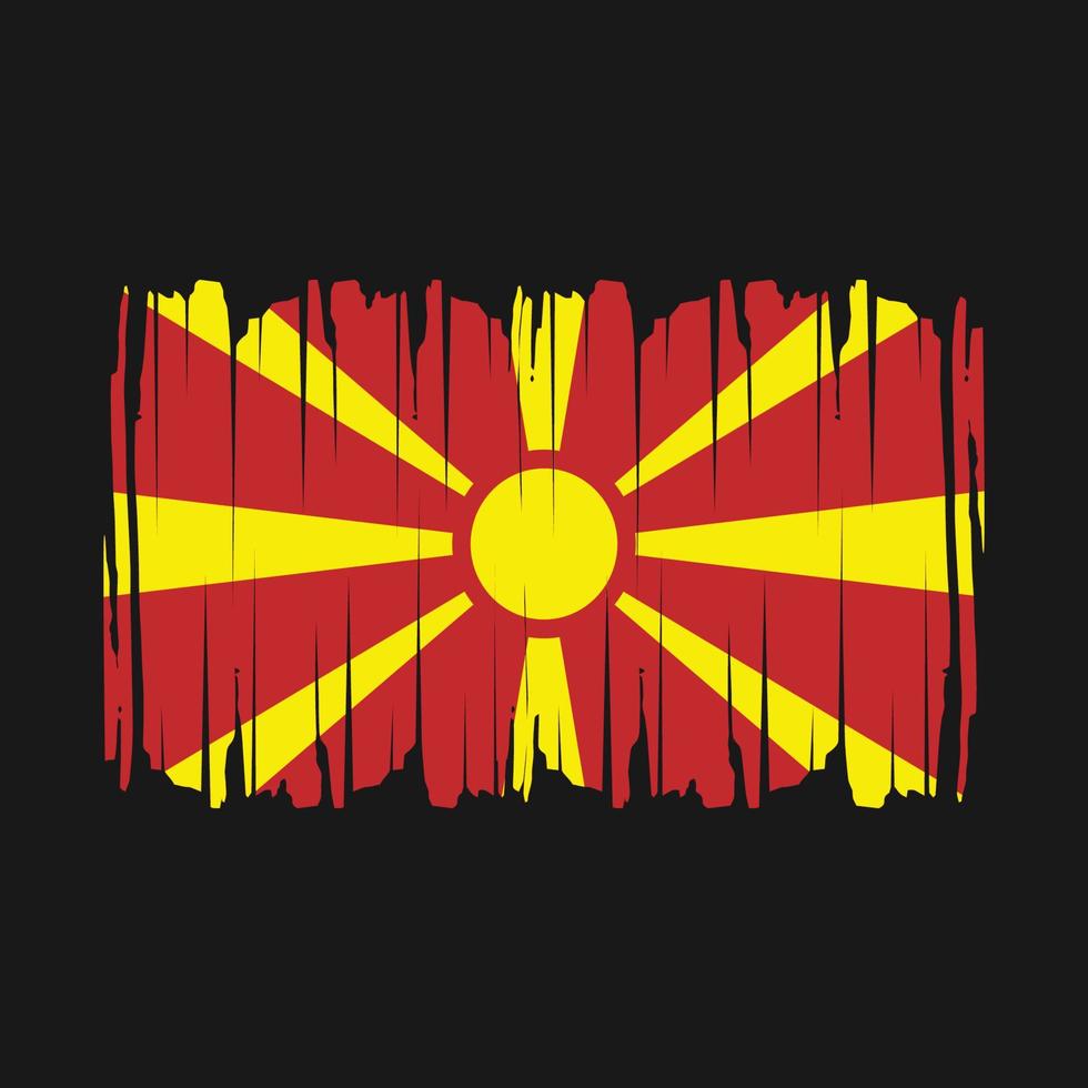 ilustração em vetor pincel de bandeira da macedônia do norte