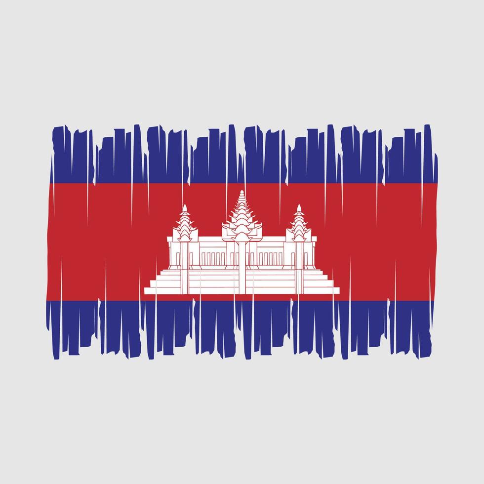 vetor de pincel de bandeira do Camboja