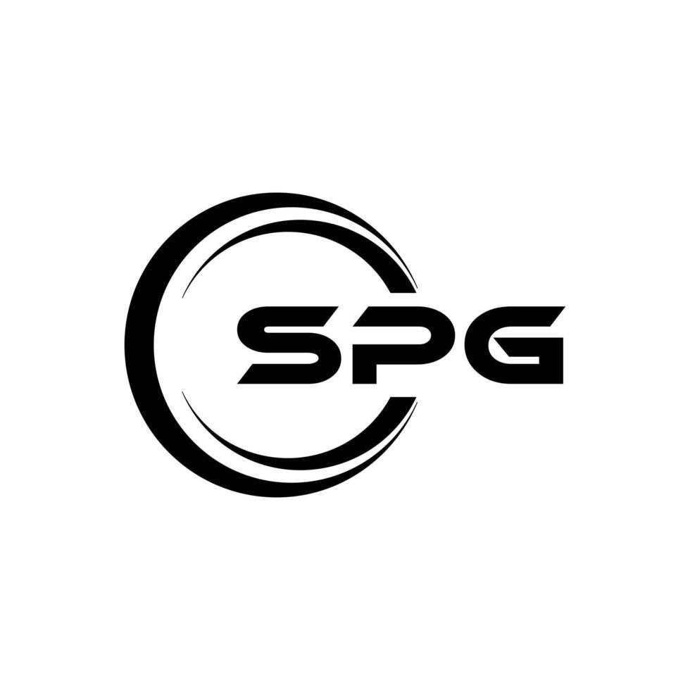 design de logotipo de carta spg na ilustração. logotipo vetorial, desenhos de caligrafia para logotipo, pôster, convite, etc. vetor