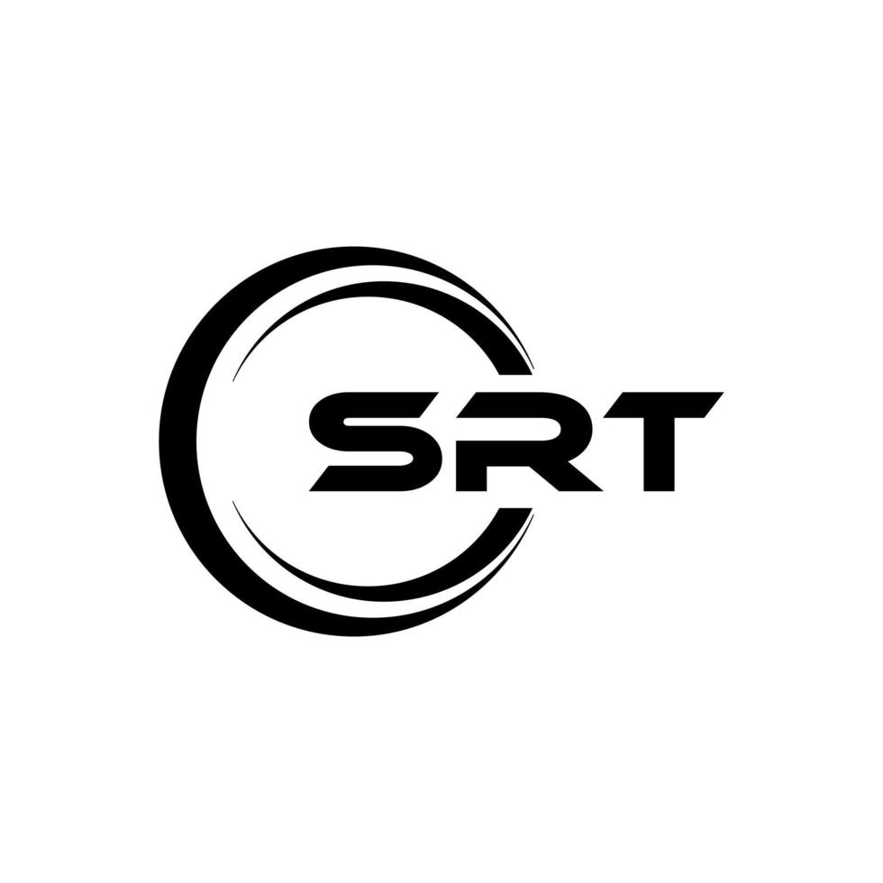 design de logotipo de carta srt na ilustração. logotipo vetorial, desenhos de caligrafia para logotipo, pôster, convite, etc. vetor