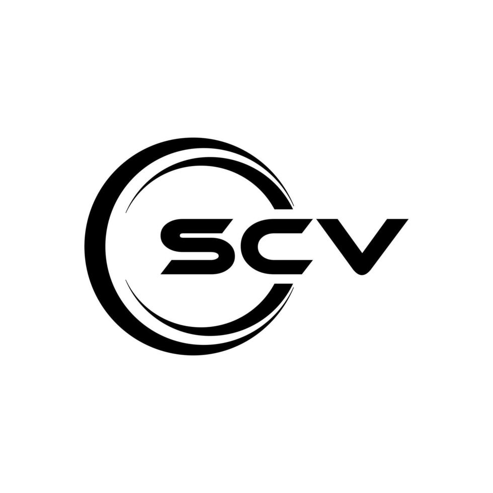 design de logotipo de carta scv na ilustração. logotipo vetorial, desenhos de caligrafia para logotipo, pôster, convite, etc. vetor