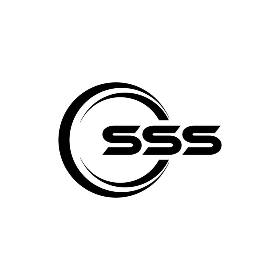 design de logotipo de carta sss na ilustração. logotipo vetorial, desenhos de caligrafia para logotipo, pôster, convite, etc. vetor