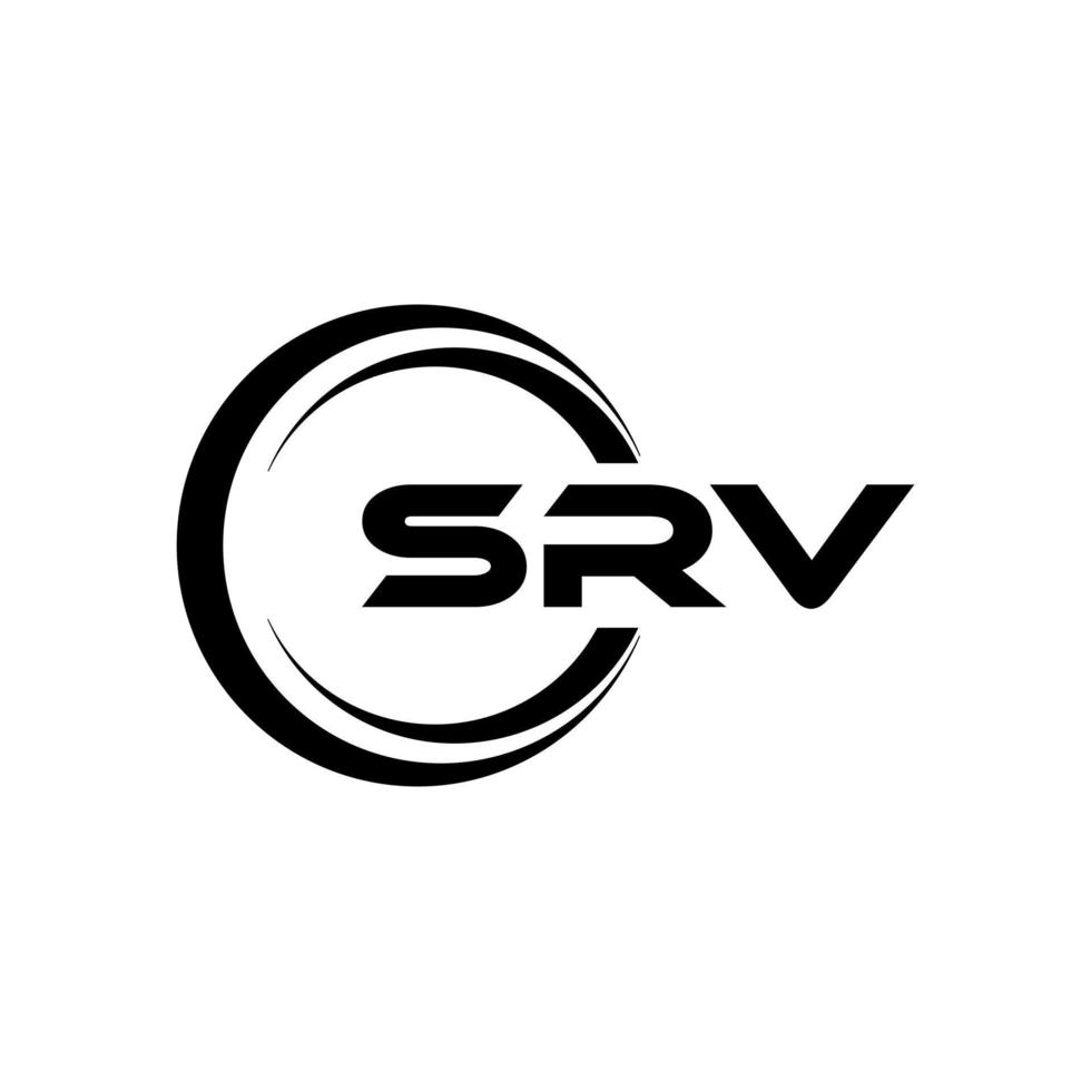 design de logotipo de carta srv na ilustração. logotipo vetorial, desenhos de caligrafia para logotipo, pôster, convite, etc. vetor