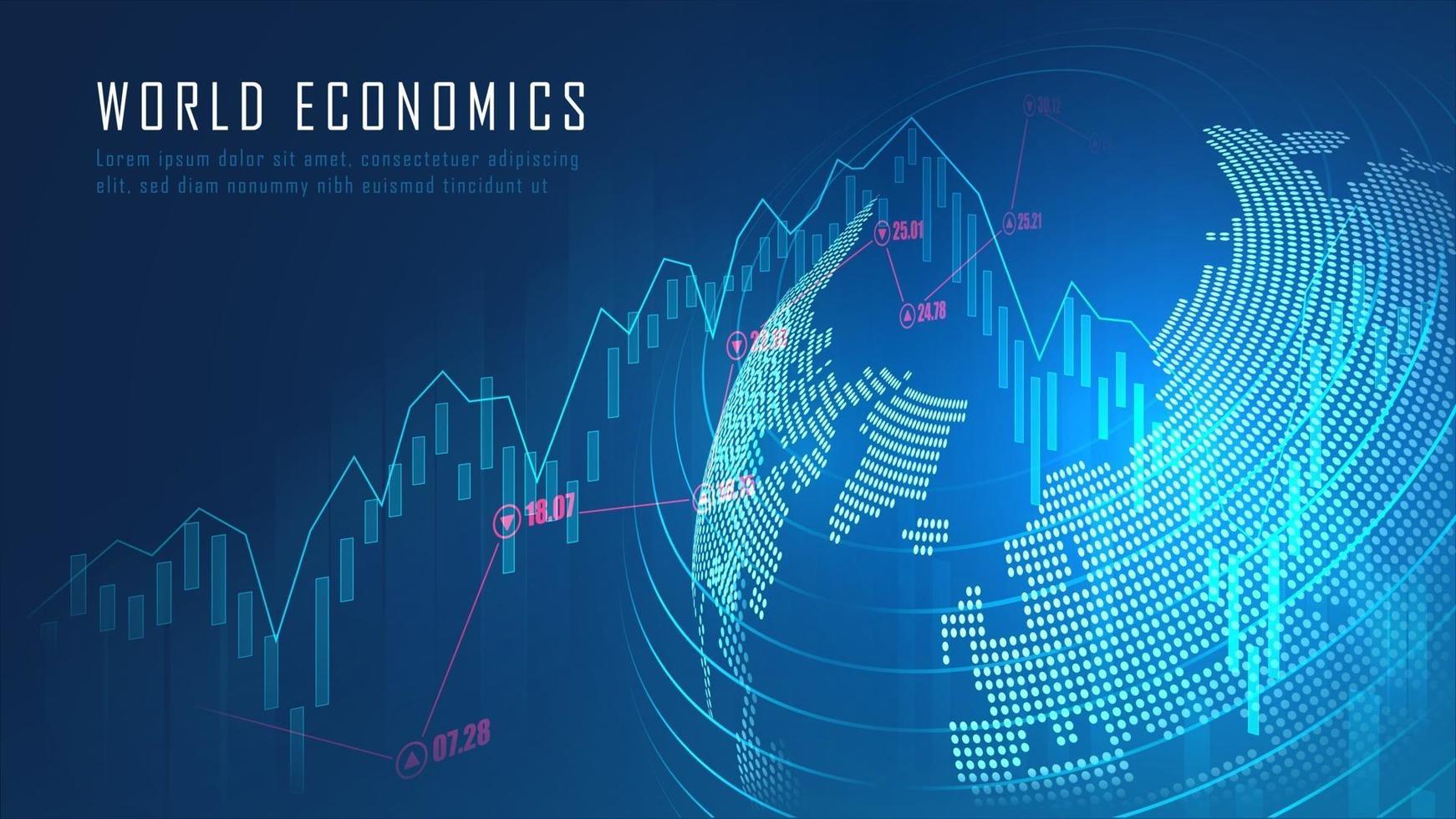 financeiro global em conceito gráfico vetor