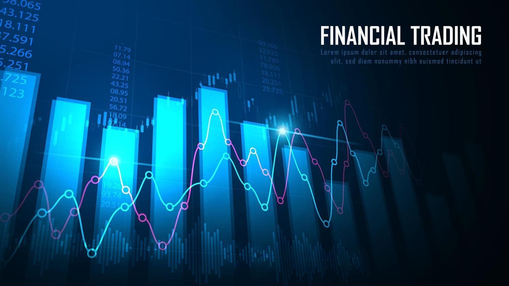 Mercado de ações ou gráfico de negociação forex em conceito gráfico vetor