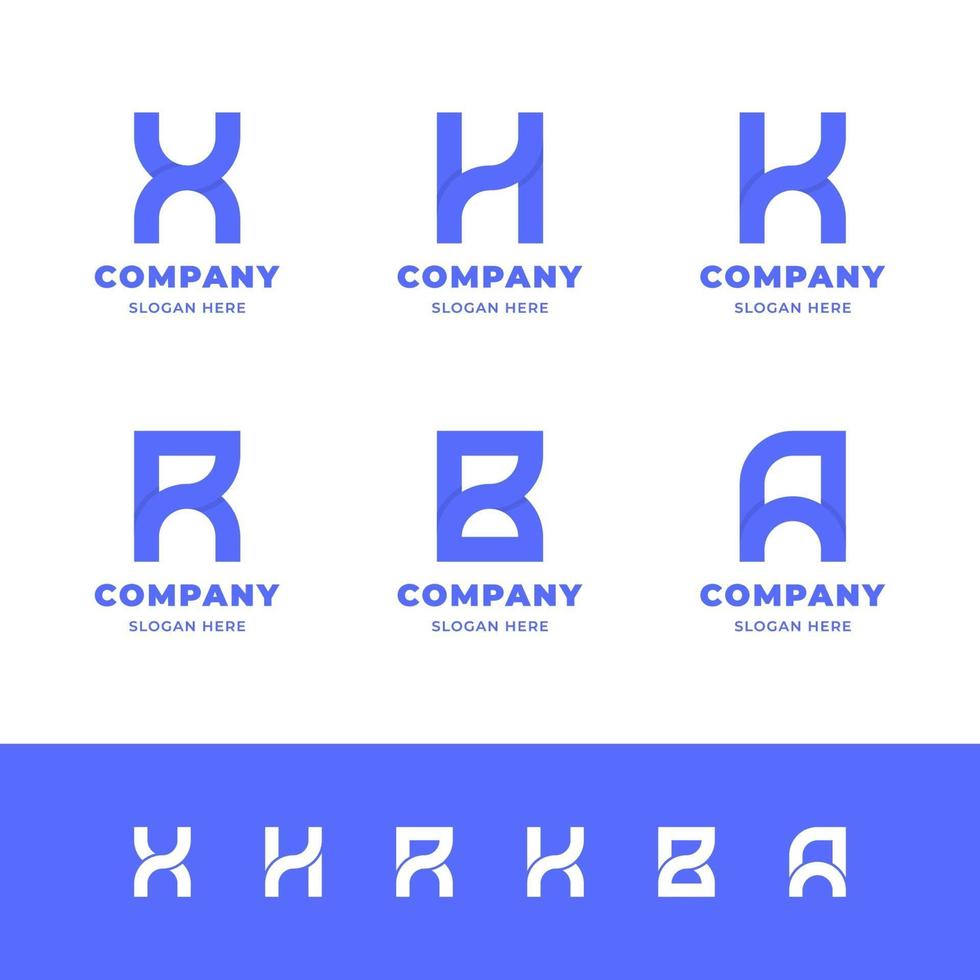 Conjunto de logotipo monograma simples e minimalista sobreposto vetor