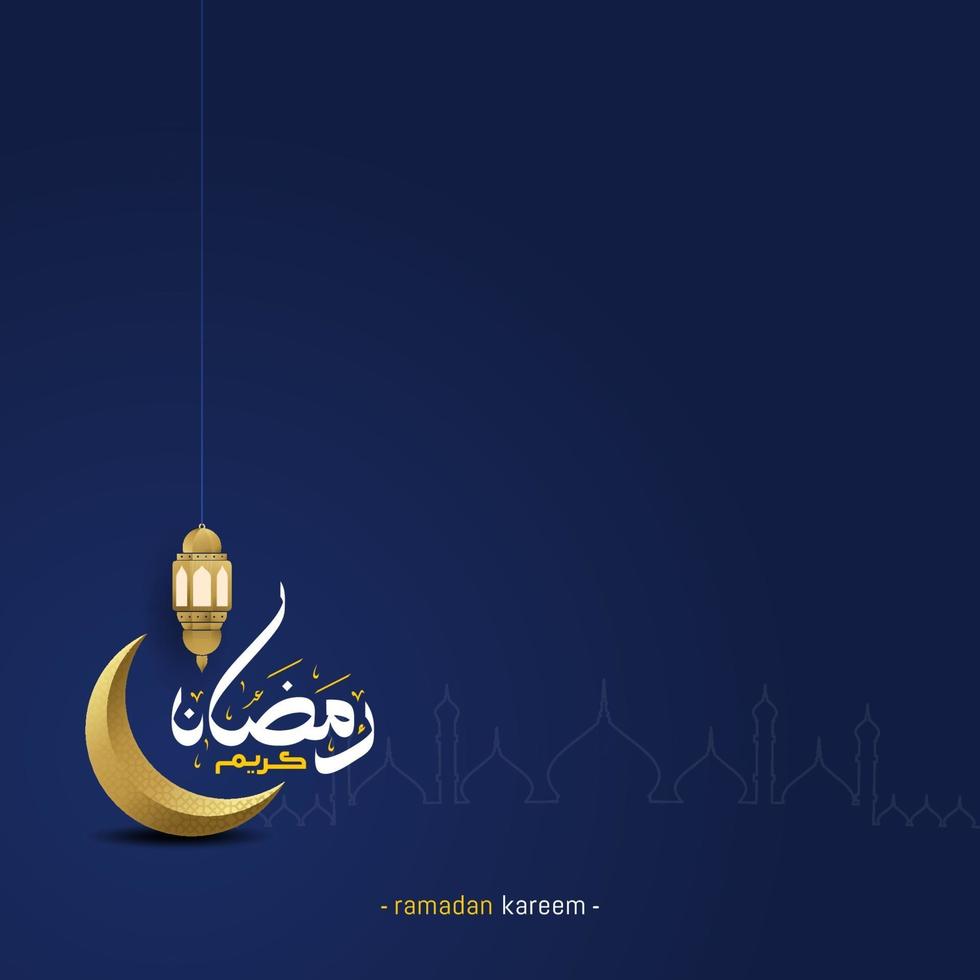 ramadan kareem cartão comemorativo caligrafia árabe vetor