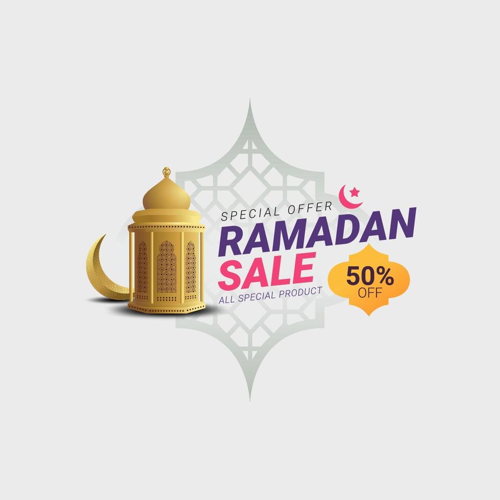 ramadan venda desconto banner quadrado modelo promoção design vetor