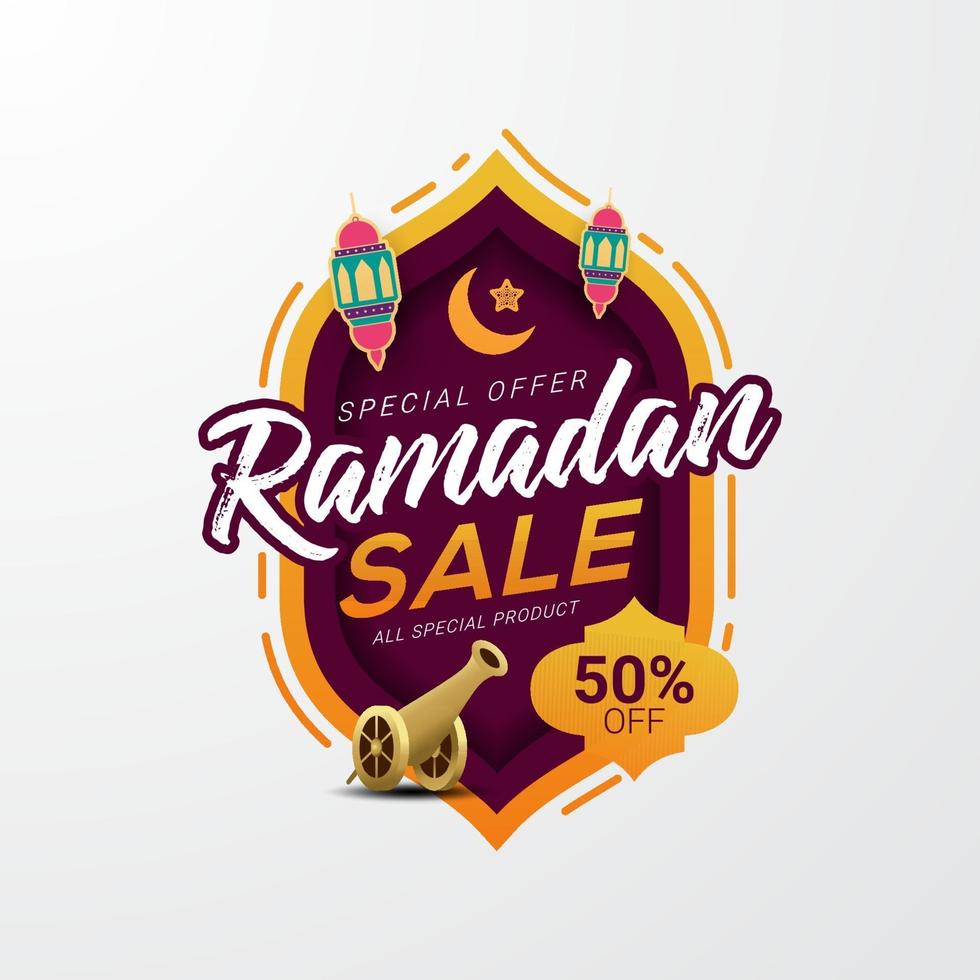 ramadan venda desconto banner quadrado modelo promoção design vetor