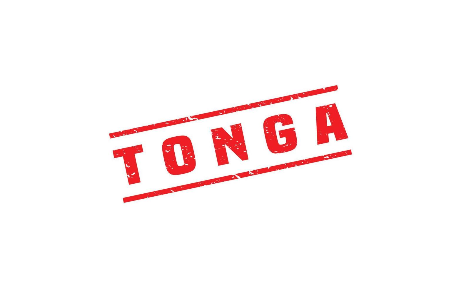 tonga carimbo borracha com grunge estilo em branco fundo vetor