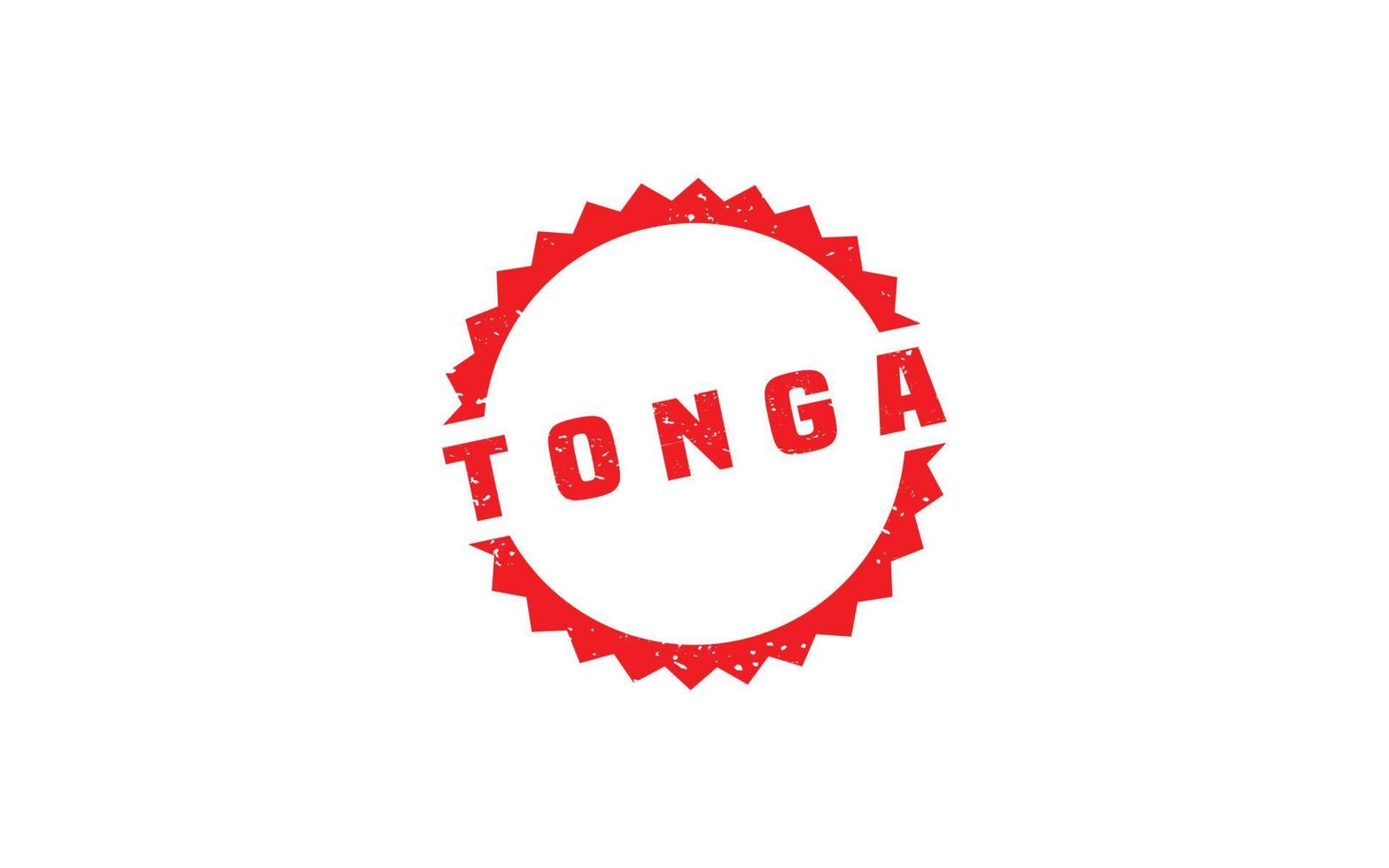 tonga carimbo borracha com grunge estilo em branco fundo vetor