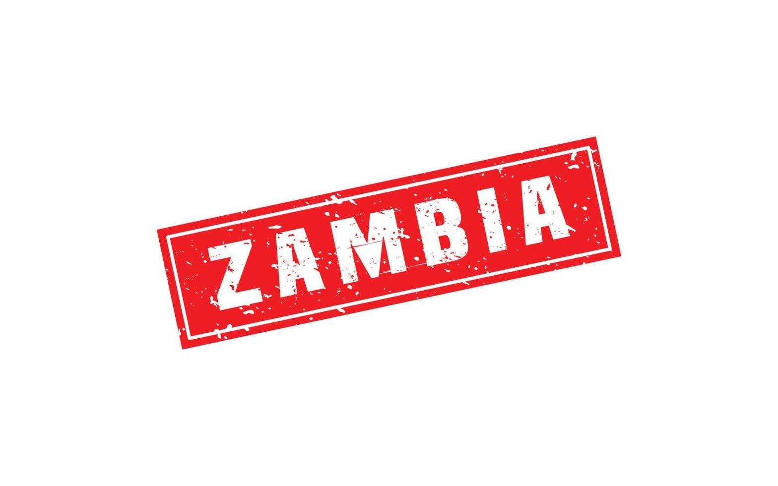 Zâmbia carimbo borracha com grunge estilo em branco fundo vetor