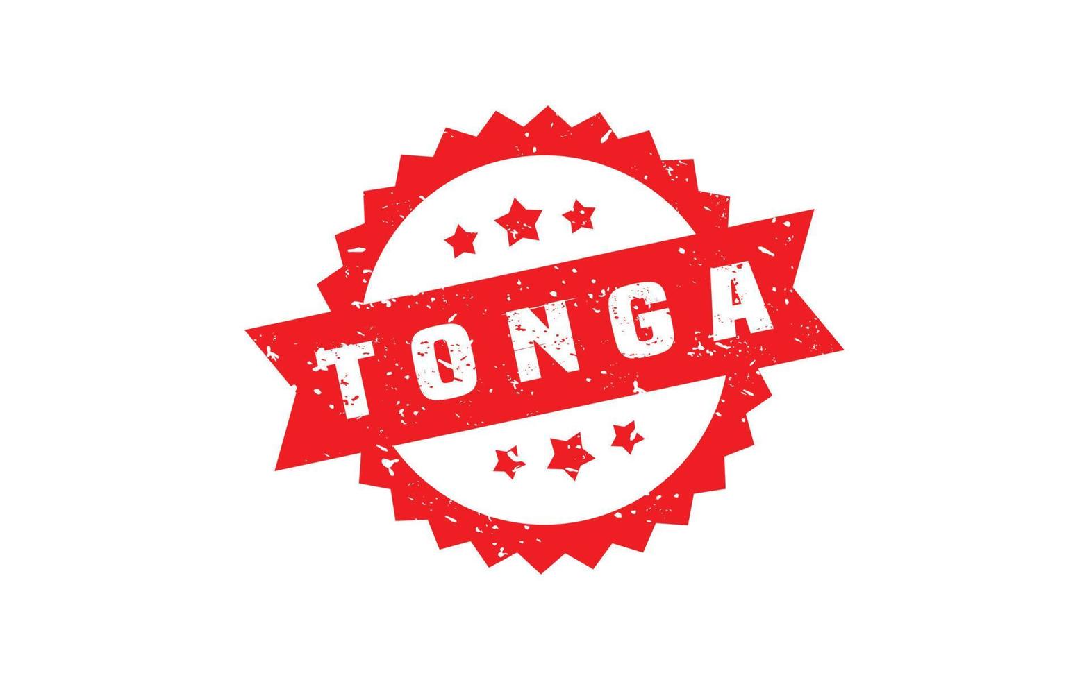 tonga carimbo borracha com grunge estilo em branco fundo vetor