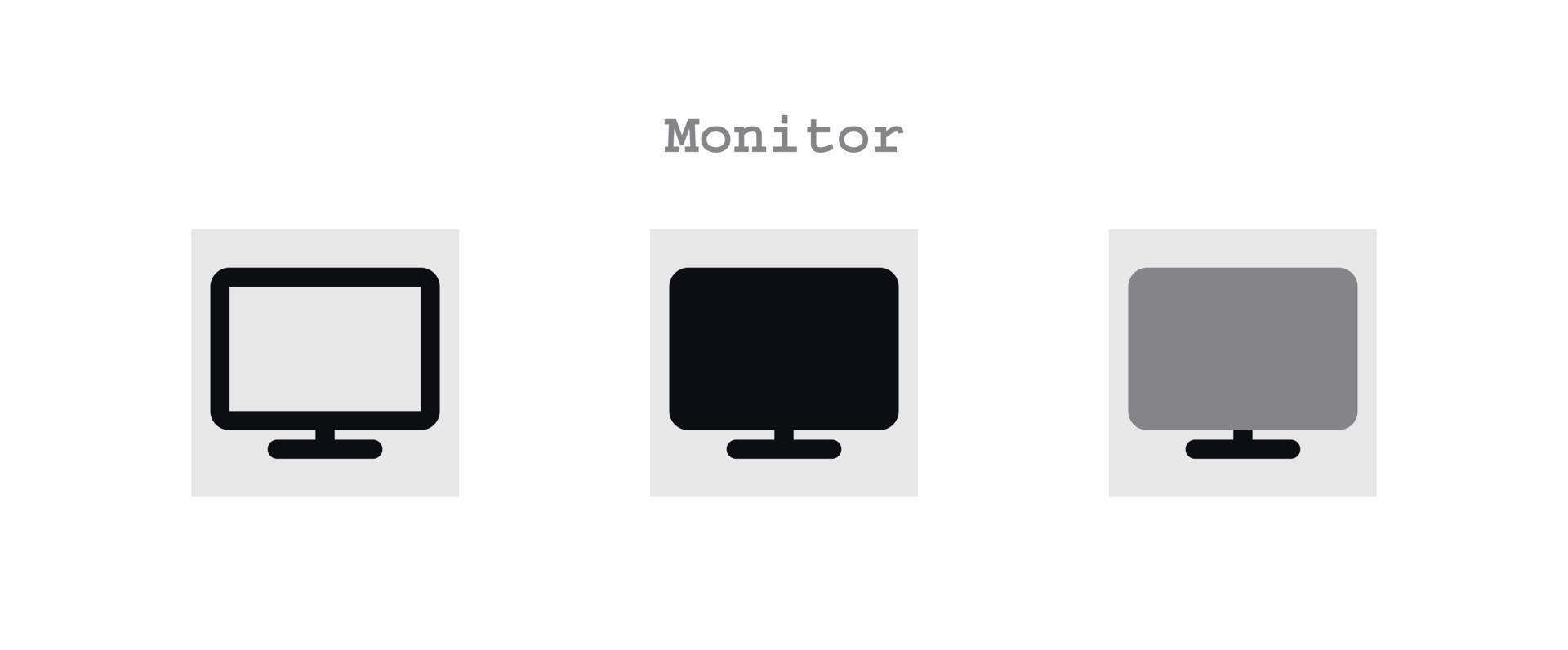 monitor exibição ícones conjunto vetor