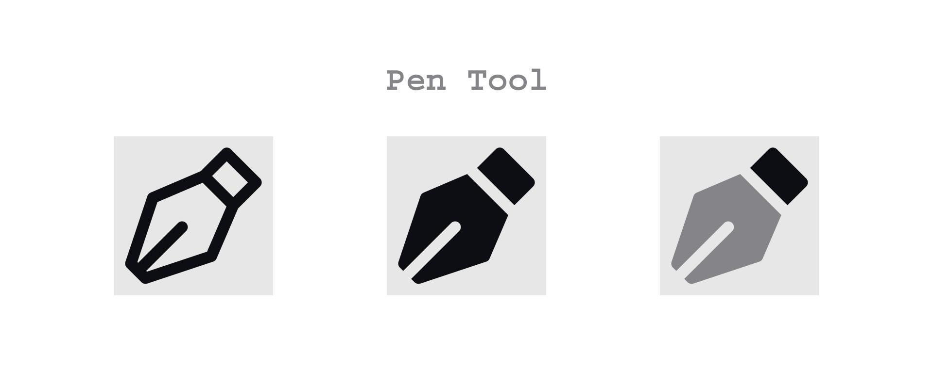 caneta ferramenta ícones conjunto vetor