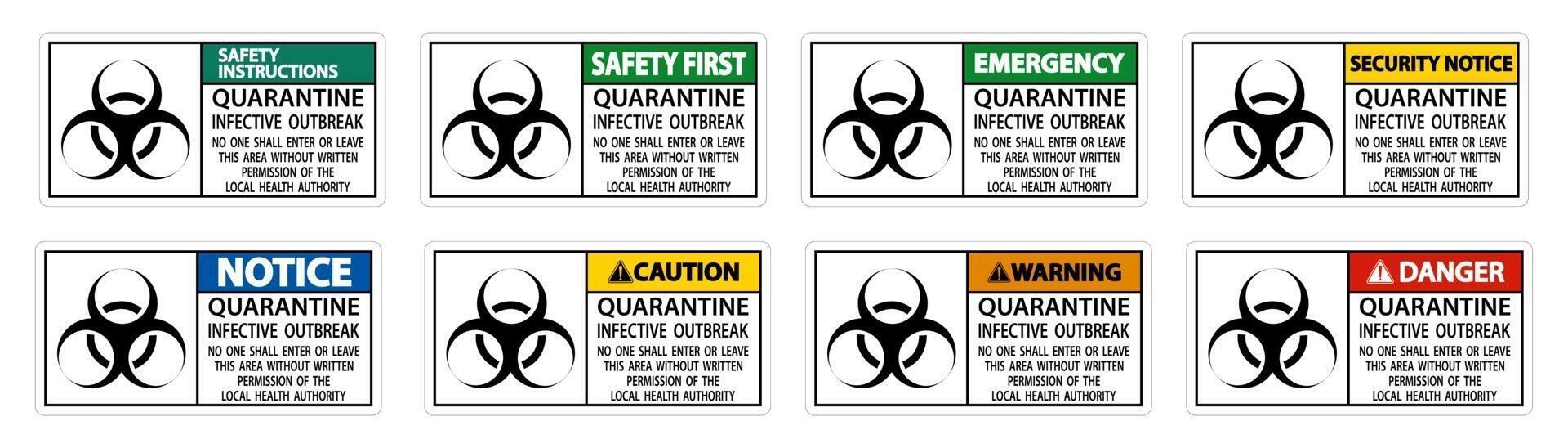 conjunto de sinais de surto infeccioso em quarentena vetor